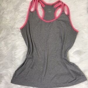 Sport Essentials, pink trim, tank top, size L, EUC